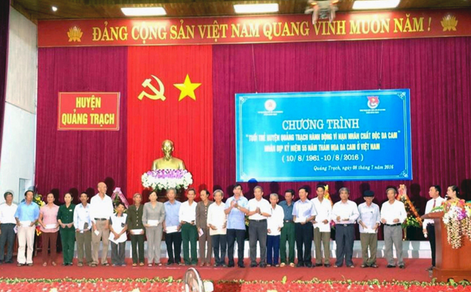 Tuổi trẻ huyện Quảng Trạch hành động vì nạn nhân chất độc da cam dioxin