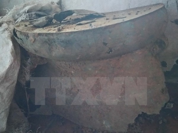 Phát hiện trống đồng cổ gần Di sản thế giới Thành Nhà Hồ