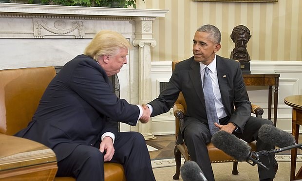 Tổng thống Mỹ Obama và ông Trump hội đàm kín tại Nhà Trắng