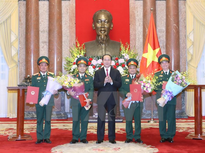 Thăng cấp hàm Thượng tướng cho bốn sỹ quan quân đội