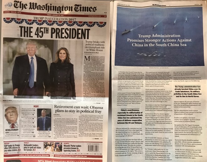 Chính quyền Trump sẽ "mạnh tay" hơn với Trung Quốc tại Biển Đông
