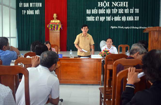 Đại biểu Quốc hội tiếp xúc cử tri tại TP. Đồng Hới và huyện Bố Trạch