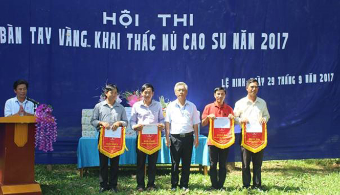 Hội thi "Bàn tay vàng" khai thác mủ cao su