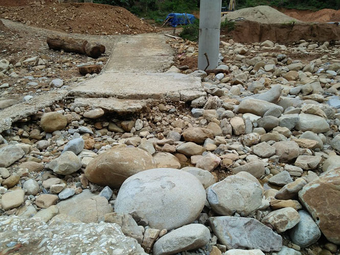 Nhiều công trình dân sinh ở các xã biên giới bị hư hỏng sau bão lũ