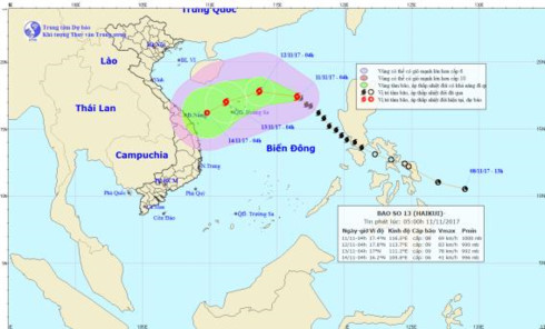 Bão số 13 bất ngờ đổi hướng, nhắm thẳng vào miền Trung