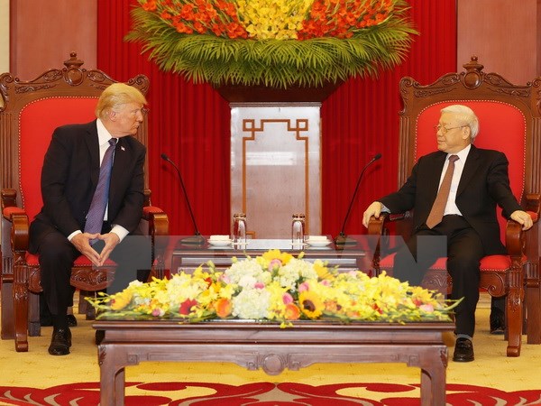 Tổng Bí thư Nguyễn Phú Trọng tiếp Tổng thống Hoa Kỳ Donald Trump
