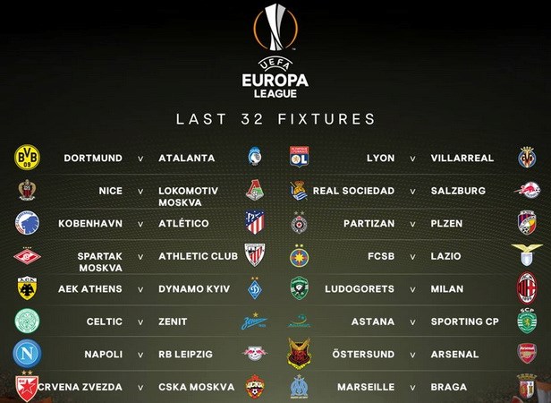 Vòng 1/16 Europa League: Arsenal dễ thở, Đức-Italy đại chiến
