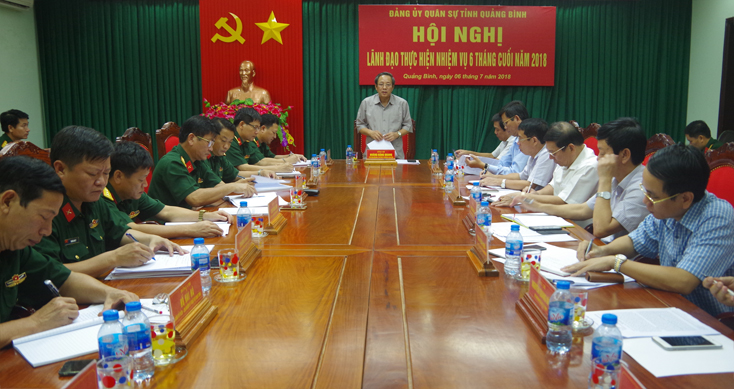 Đảng ủy Quân sự tỉnh:  Triển khai nghị quyết lãnh đạo thực hiện nhiệm vụ 6 tháng cuối năm 2018