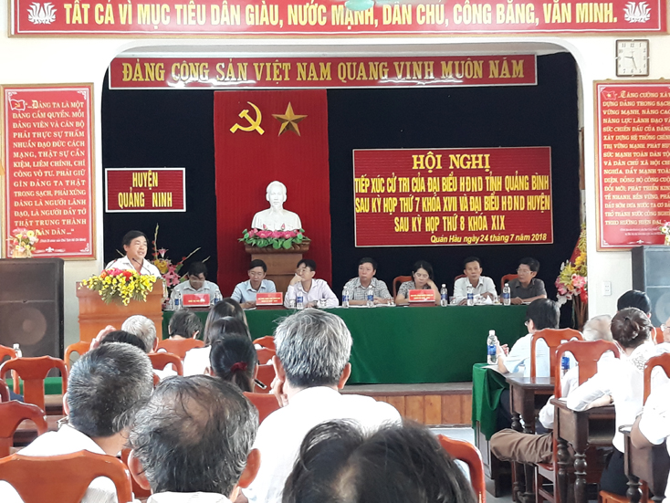 Đại biểu HĐND tỉnh tiếp xúc cử tri huyện Quảng Ninh và Minh Hóa