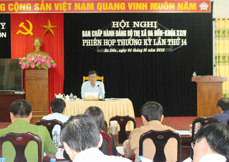 TX. Ba Đồn: Tăng cường thực hiện các giải pháp để hoàn thành kế hoạch năm 2018