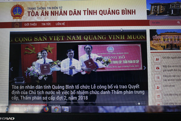 TAND tỉnh đưa trang thông tin điện tử vào sử dụng