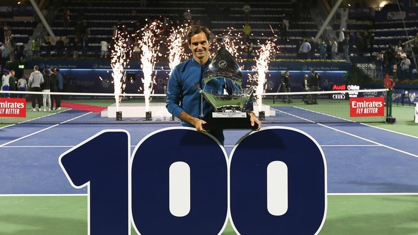 "Tàu tốc hành" Federer cán mốc 100 danh hiệu ATP trong sự nghiệp