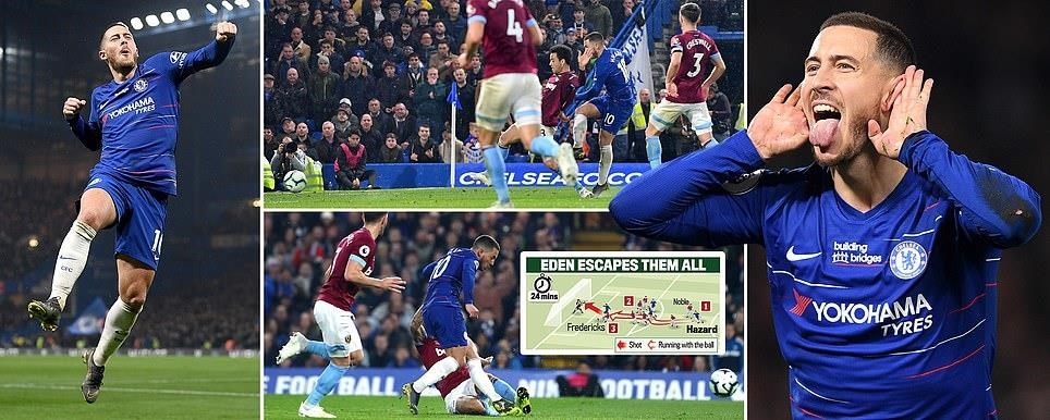 Eden Hazard tỏa sáng, Chelsea leo lên tốp 3 Premier League