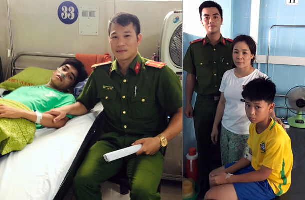 Hai chiến sĩ Công an phường Đồng Sơn dũng cảm cứu người bị đuối nước