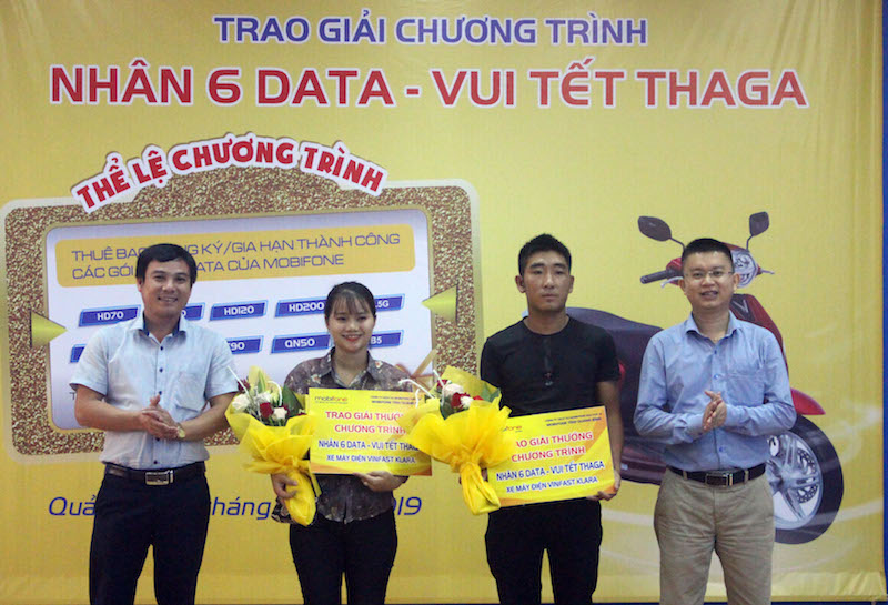 MobiFone tỉnh Quảng Bình: Trao thưởng chương trình "Nhân 6 DATA-Vui tết THAGA"