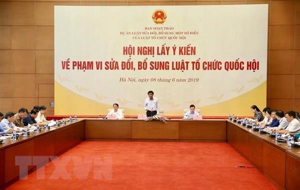 Hội nghị lấy ý kiến về phạm vi sửa đổi, bổ sung Luật Tổ chức Quốc hội