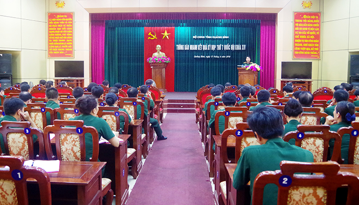 Bộ CHQS tỉnh: Thông báo nhanh kết quả kỳ họp thứ 7, Quốc hội khóa XIV
