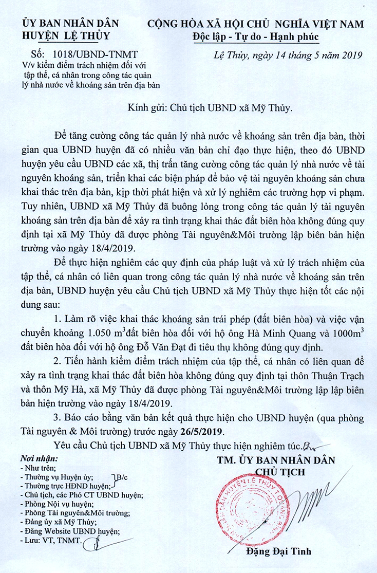 Chủ tịch xã "phớt lờ" chỉ đạo của Chủ tịch huyện!