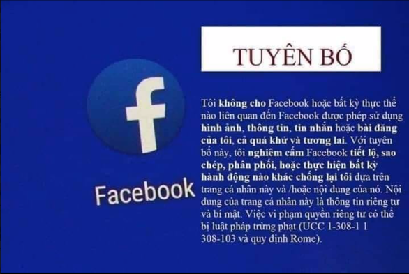 Lại 'tuyên bố Facebook' để bảo mật thông tin cá nhân