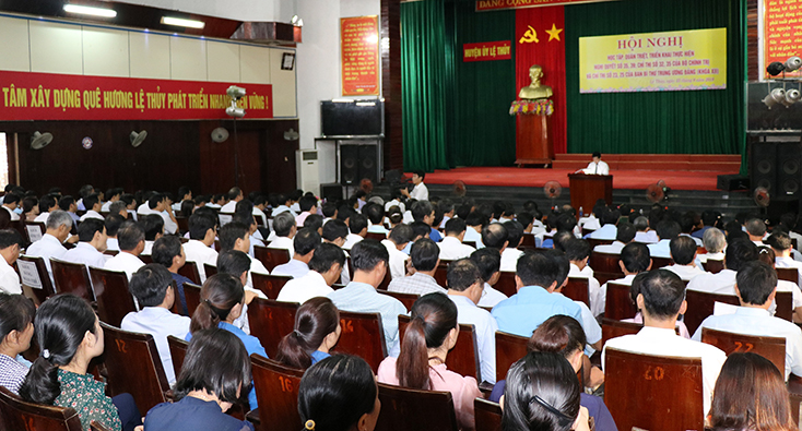 Lệ Thủy: Quán triệt và triển khai thực hiện  các chỉ thị, nghị quyết của Bộ Chính trị, Ban Bí thư