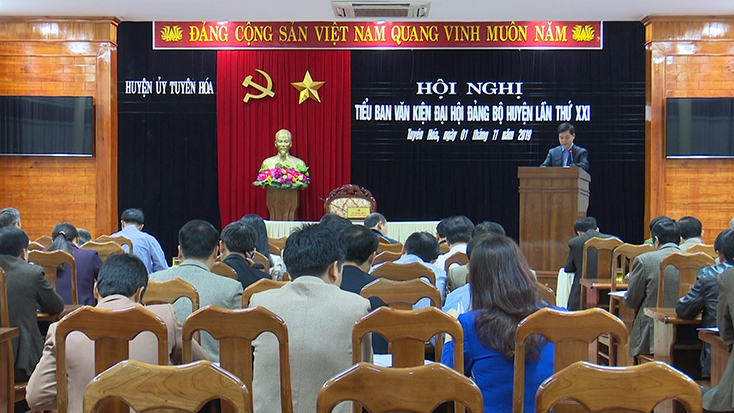 Tuyên Hóa: Hội nghị Tiểu ban văn kiện Đại hội Đảng bộ huyện lần thứ XXI