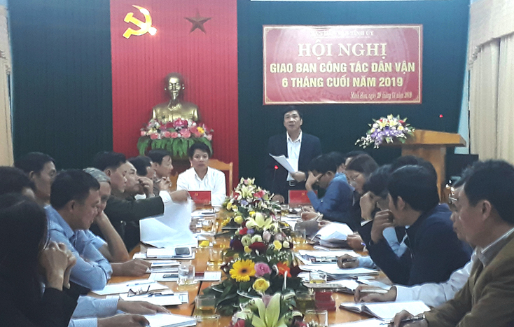 Ban Dân vận Tỉnh ủy:  Giao ban công tác dân vận những tháng cuối năm 2019