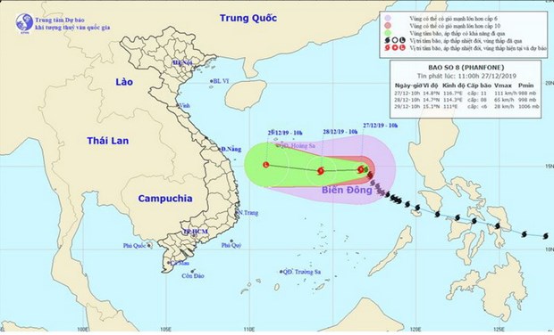 Bão số 8 giảm cấp và di chuyển theo hướng Tây, biển động dữ dội