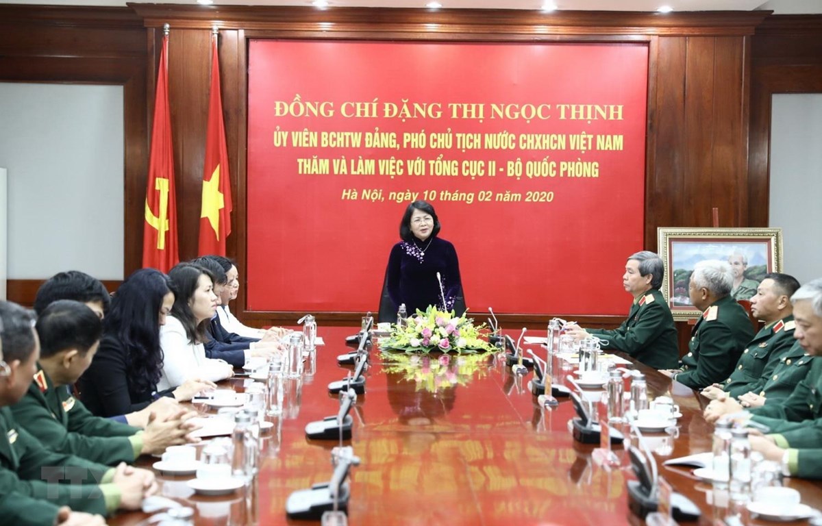 Phó Chủ tịch nước thăm, làm việc với Tổng cục II thuộc Bộ Quốc phòng