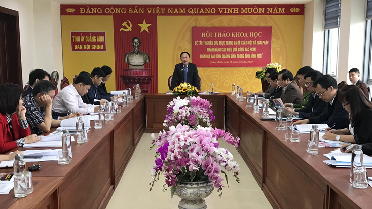 Hội thảo khoa học về nâng cao hiệu quả công tác phòng, chống tham nhũng trên địa bàn tỉnh