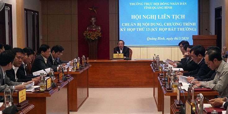 Hội nghị liên tịch chuẩn bị nội dung, chương trình kỳ họp thứ 13, HĐND tỉnh khóa XVII