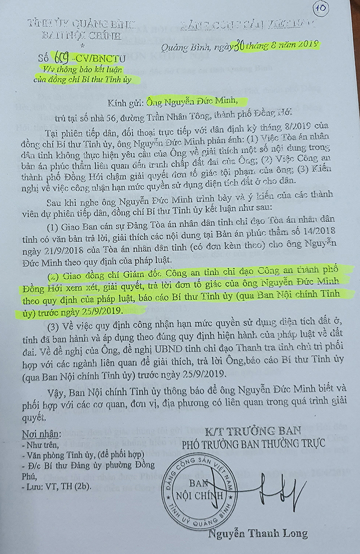 Về đơn của ông Nguyễn Đức Minh ở phường Đồng Phú: Cơ quan chức năng đang tiến hành giải quyết vụ việc