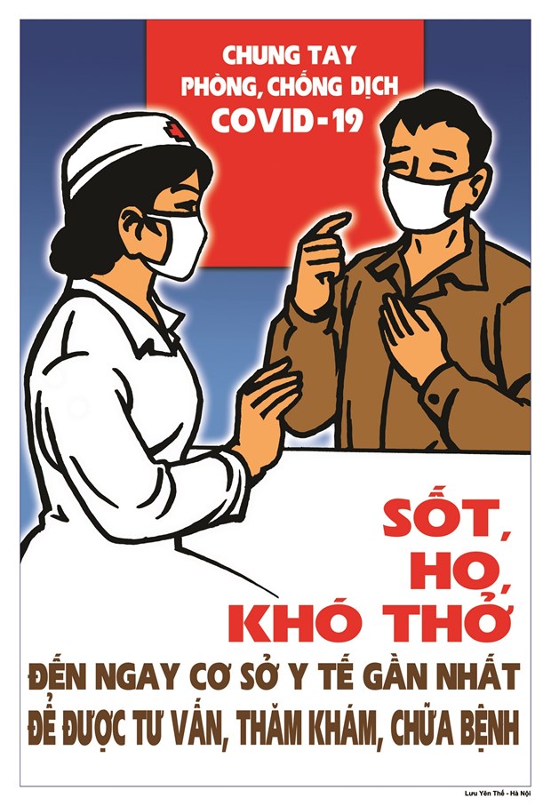 Họa sỹ Việt hào hứng vẽ tranh cổ động phòng, chống dịch COVID-19