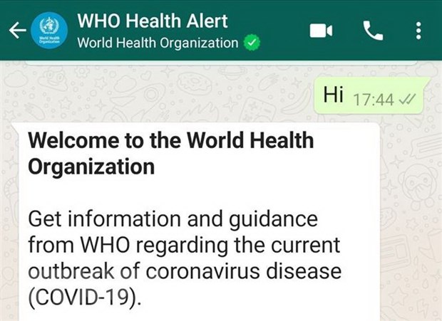 WHO sử dụng ứng dụng WhatsApp để thông tin chính thức về dịch COVID-19
