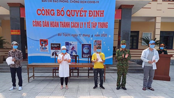 Bố Trạch: 40 công dân hoàn thành thời gian cách ly y tế tập trung