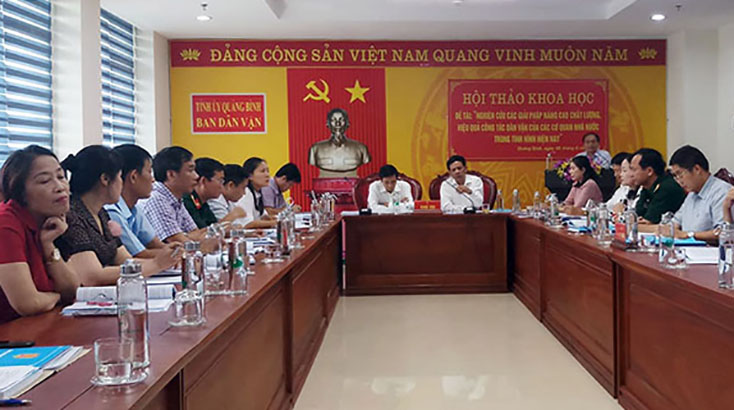 "Nghiên cứu các giải pháp nâng cao chất lượng, hiệu quả công tác dân vận của cơ quan nhà nước trong tình hình hiện nay"
