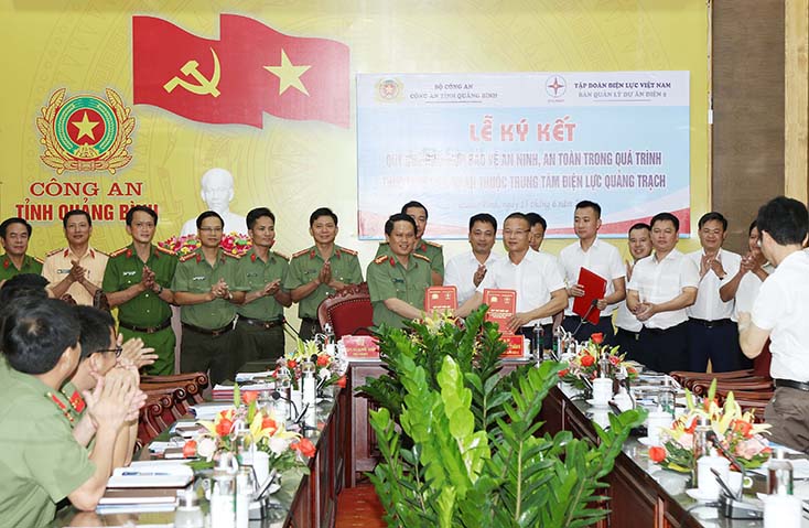 Ký kết Quy chế phối hợp bảo đảm an ninh trật tự cho dự án Nhiệt điện Quảng Trạch