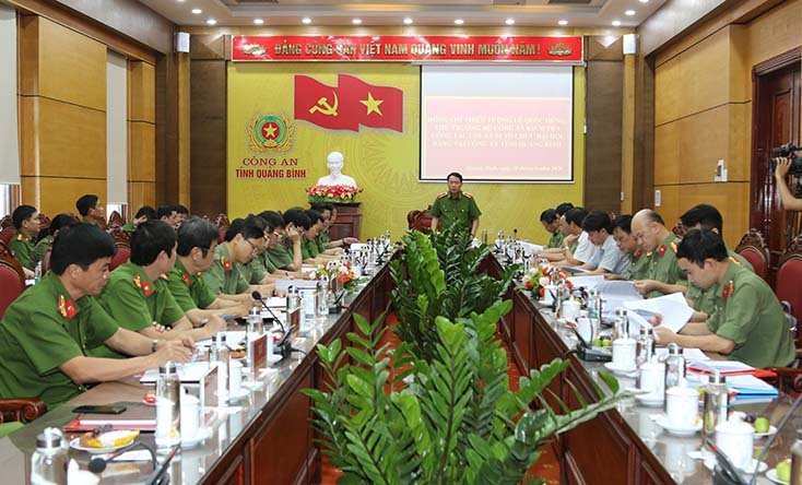 Đảng ủy Công an Trung ương kiểm tra công tác chuẩn bị đại hội Đảng tại Đảng bộ Công an tỉnh Quảng Bình