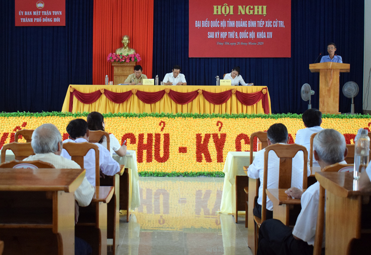 Đại biểu Quốc hội tỉnh tiếp xúc cử tri sau kỳ họp thứ 9, Quốc hội khóa XIV