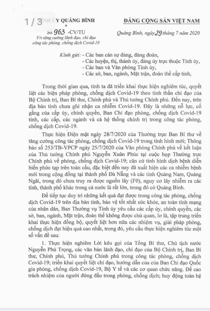 Tăng cường lãnh đạo, chỉ đạo công tác phòng, chống dịch Covid-19