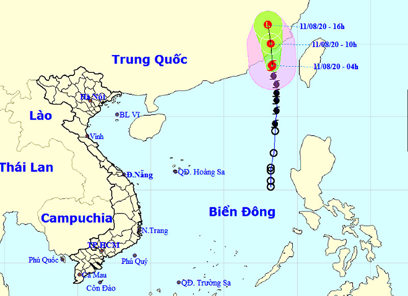 Bão vào Trung Quốc và suy yếu thành áp thấp nhiệt đới