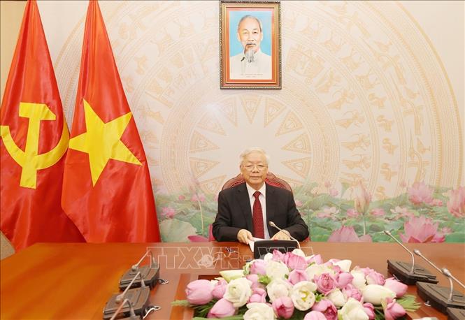 Tổng Bí thư, Chủ tịch nước Nguyễn Phú Trọng điện đàm với Tổng Bí thư, Chủ tịch nước Lào