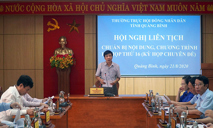Hội nghị liên tịch chuẩn bị nội dung, chương trình kỳ họp thứ 16, HĐND tỉnh khóa XVII