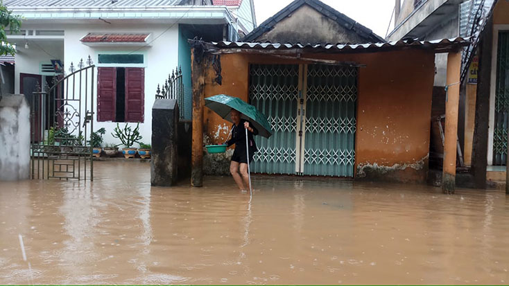 Mưa lớn gây ngập lụt ở nhiều địa phương trên địa bàn tỉnh