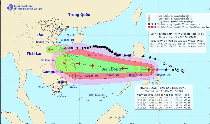 Áp thấp nhiệt đới gây mưa to từ Nghệ An đến Thừa Thiên - Huế, bão số 9 tiếp tục mạnh thêm