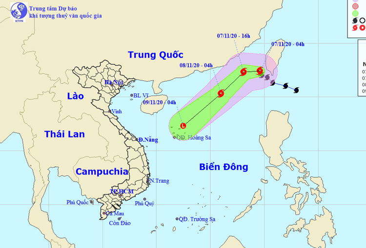 Bão Atsani tiếp tục hoạt động trên biển Đông, không khí lạnh tăng cường ở miền Bắc