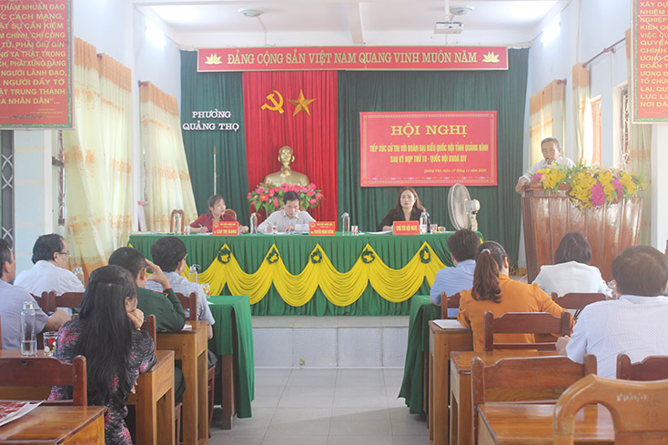 Đoàn Đại biểu Quốc hội tỉnh tiếp xúc cử tri huyện Quảng Trạch và TX. Ba Đồn
