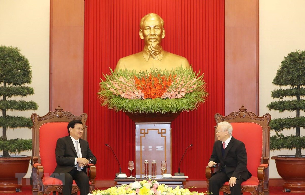 Tổng Bí thư, Chủ tịch nước Nguyễn Phú Trọng tiếp Thủ tướng Lào