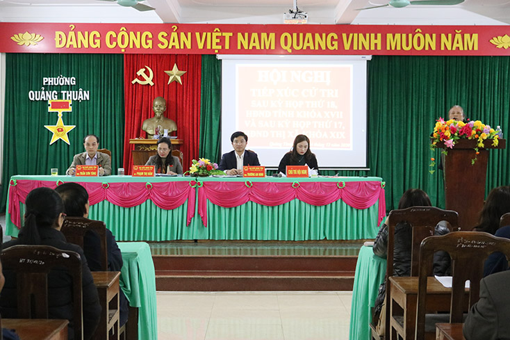 Đại biểu HĐND tỉnh tiếp xúc cử tri TX. Ba Đồn sau kỳ họp thứ 18, khóa XVII