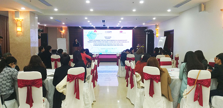 Tập huấn "Nâng cao nhận thức và trách nhiệm của doanh nghiệp trong phòng chống lao động cưỡng bức và mua bán người"