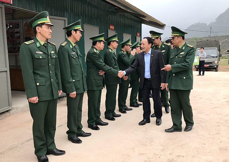 Đồng chí Phó Bí thư Thường trực Tỉnh ủy thăm, làm việc với Đồn Biên phòng Cửa khẩu Quốc tế Cha Lo